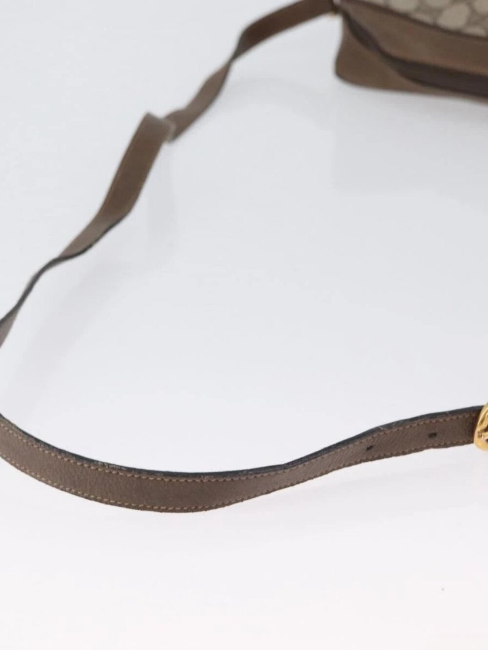 GUCCI GG Supreme Web Sherry Line Bag PVC Beige Gold - Picture 8 of 16